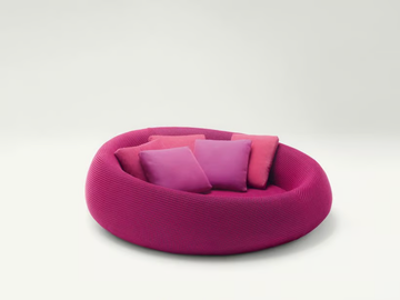 EASE - Curved fabric garden sofa with removable cover by Paola Lenti - view 3
